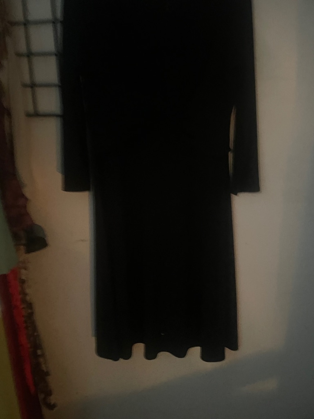 Chaps Black Long-Sleeve Midi Dress